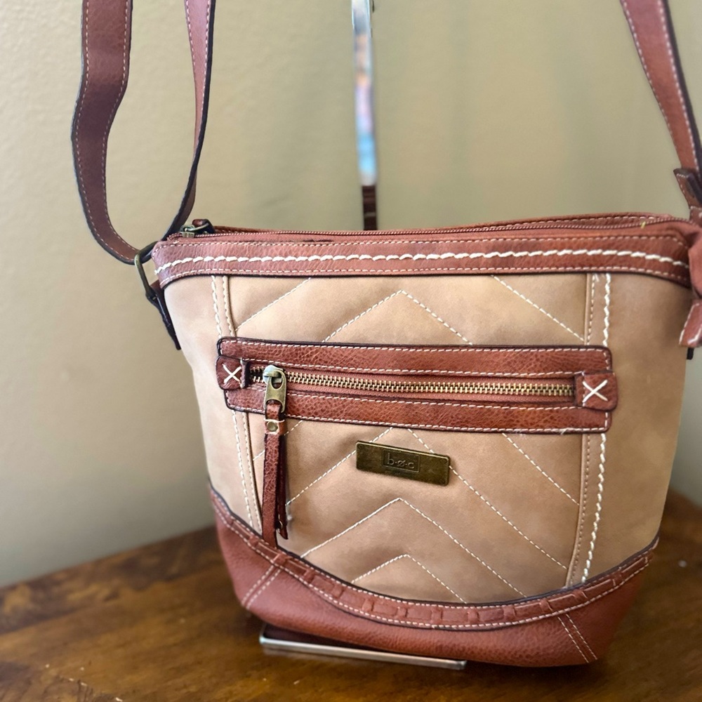 BOC Brown Faux Leather Crossbody Bag